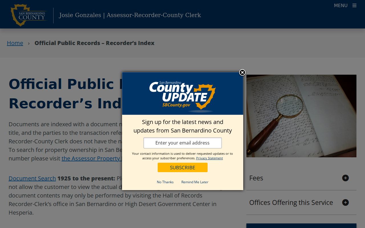 Yucca Valley residents directory official records index source