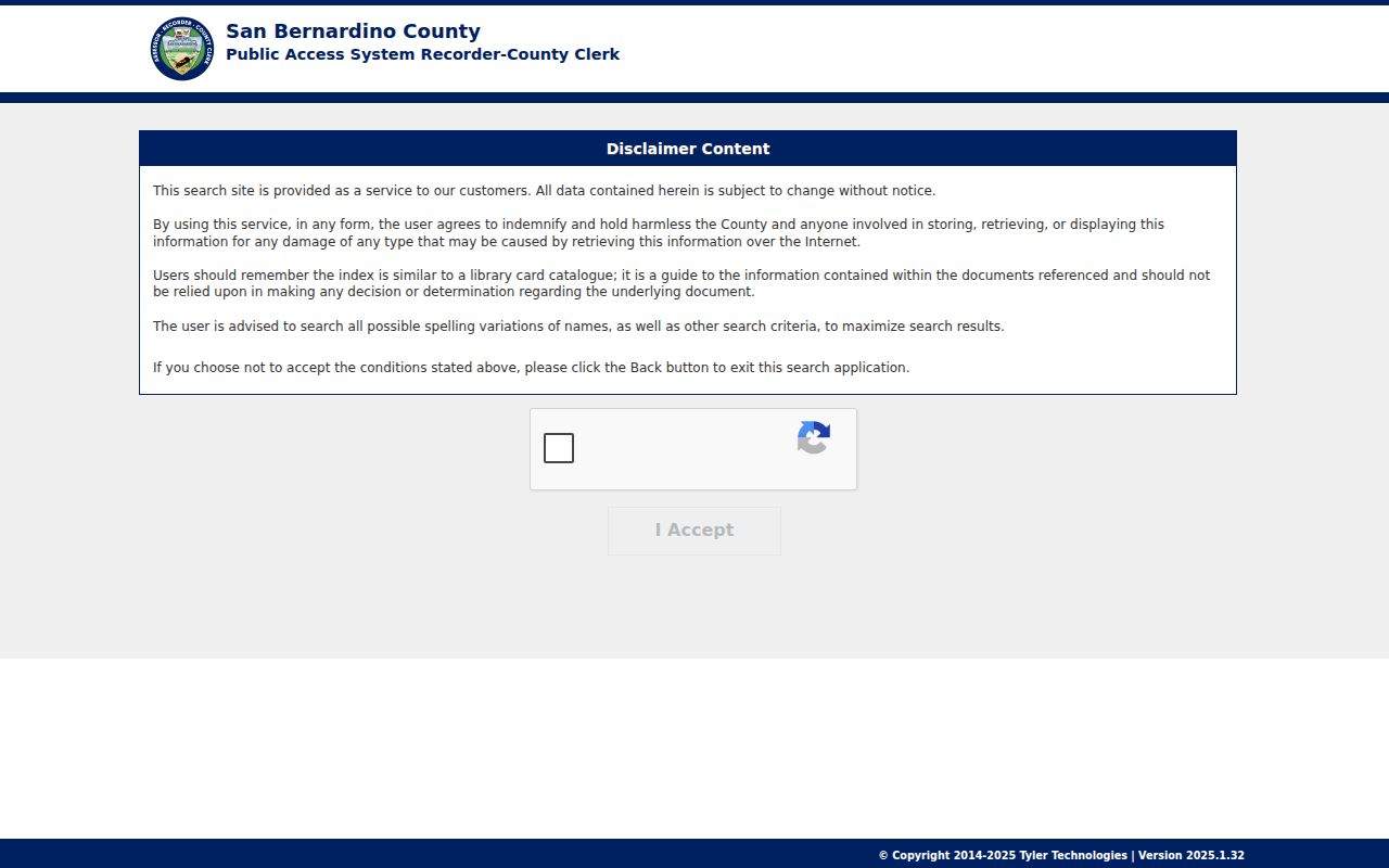 Yucca Valley street directory recorder grantor grantee index